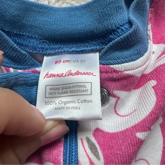Hanna Andersson | Pink And White Bunny Rabbit Print Baby Zip Sleeper | Size 2T - Picture 9 of 9